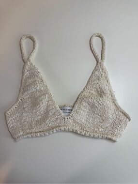 Bottega Veneta | Prefall 2020 | Cream Knit Bralette Top | Size M